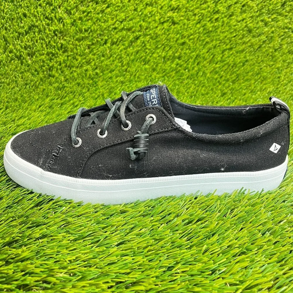 Sperry Crest Vibe Womens Size 8.5 Linen Black Casual Walking Shoes Sneakers_3